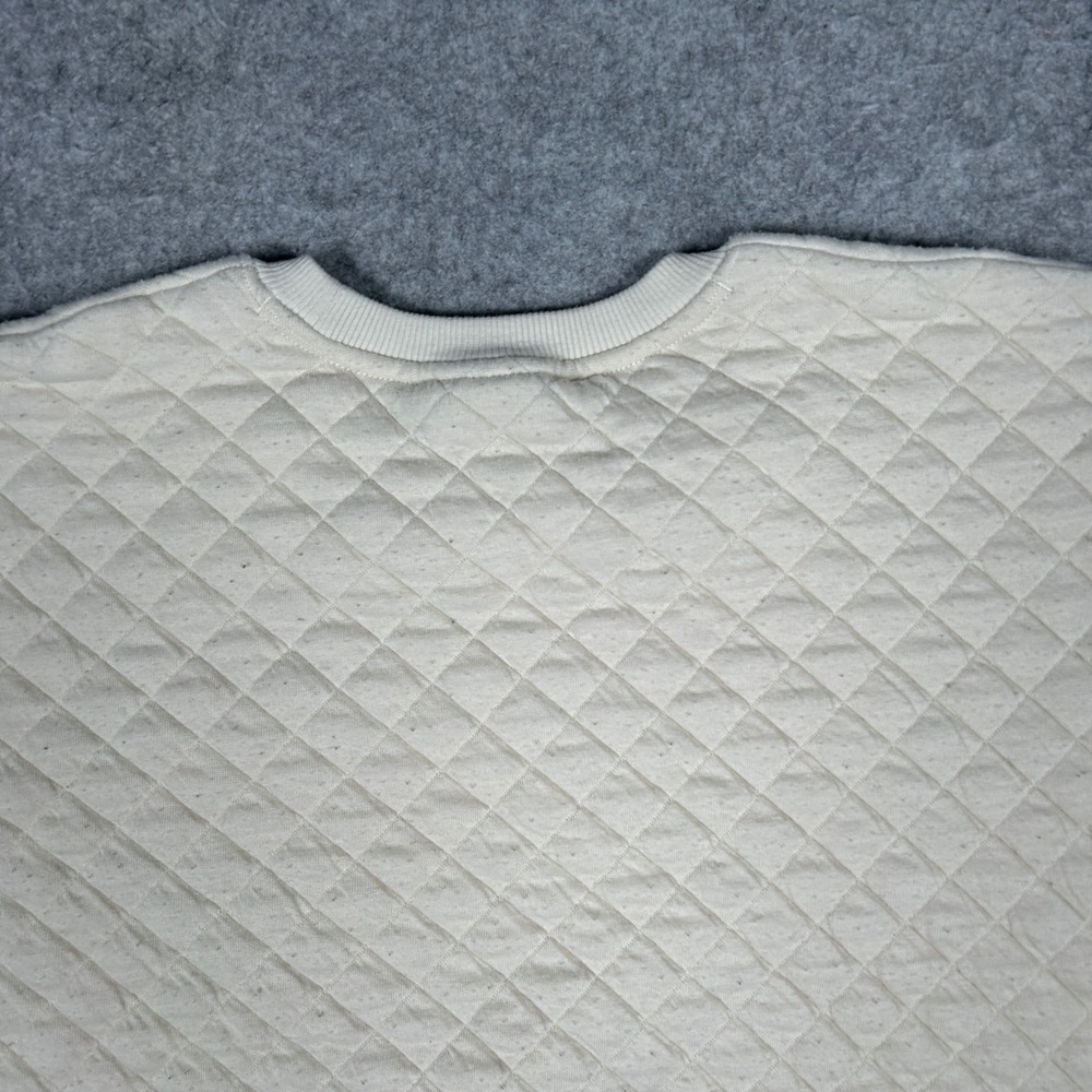Columbia Sweatshirt Womens XL Cream Quilted Crewneck Pullover‎ Outdoor Casual - Picture 14 of 15